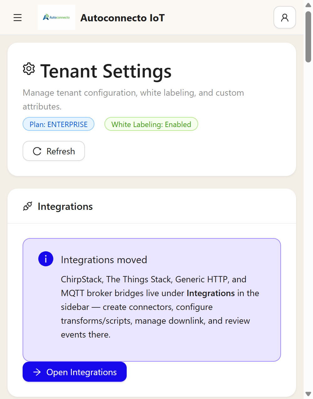 Tenant Settings